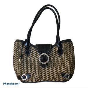 Brighton Woven Straw Bag with Silver Hardware